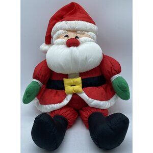 Vintage Hallmark Puffy Santa Claus Plush Nylon Parachute Style 1990s Christmas